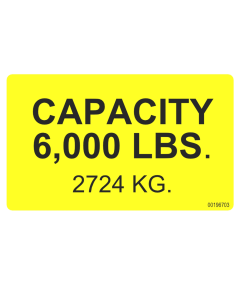 Label for load capacity of 6,000 lb for FA-6 and BLB-6000 models (00196703)