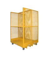 Order Picker Cart, 48x48, 2 Fixed Shelves, Double-Sided