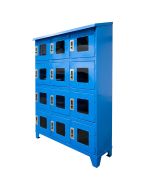 Each locker compartment locks individually, while 8” x 8” plexi-glass windows offer full visibility to contents