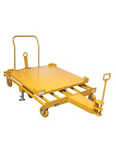 The ergonomic design allows operators to handle products within confined areas, making it an ideal addition to assembly line stations.  rotating cart swivels 360-degrees for convenient loading and unloading