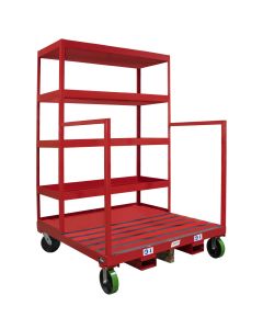Order Picking Cart, 56x54, 5 Fixed Shelves with Containment Lip
