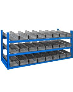 Gravity Flow Rack, 22 x 96 x 36 with 24 Roller Compartments