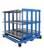 Order Picking Cart, 65x56, 4 Bolt-On Shelves, Double-Sided