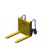 The Manual Mobile Skid Tilter is an ergonomic work-positioning unit that tilts bulk containers toward workers.